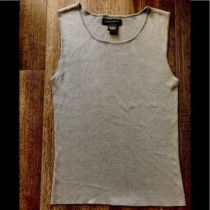 Banana Republic Silk Sleeveless Top Quiet Luxury Shirt Silver Gray Small S